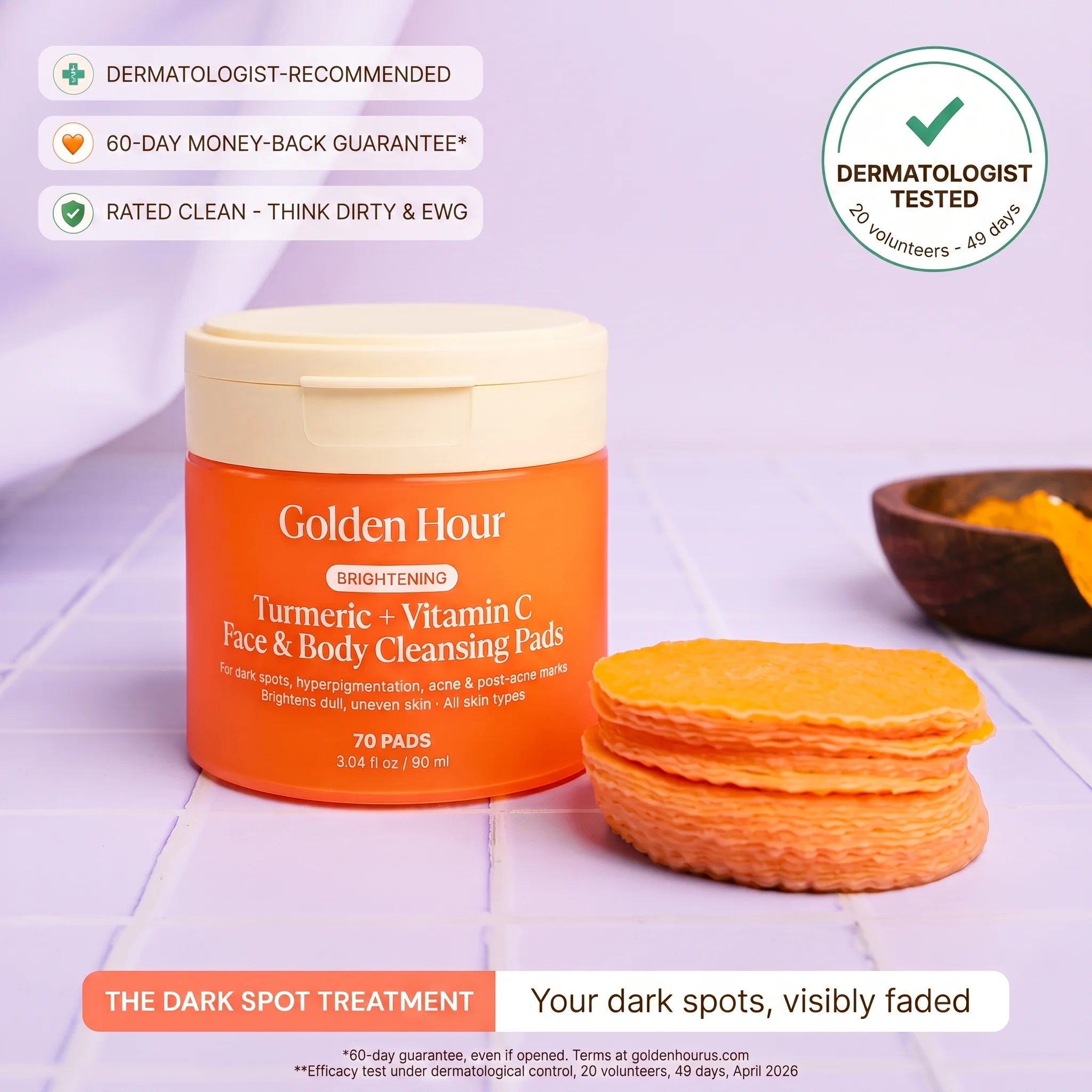 Turmeric + Vitamin C Dark Spot Pads — Face & Body